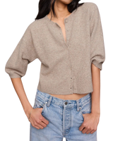 The Z Supply Womens Valor Short Sleeve Cardigan in Natural Heather