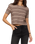 The Z Supply Womens Gatewood Stripe Sweater Top in Heather Ash