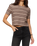 The Z Supply Womens Gatewood Stripe Sweater Top in Heather Ash