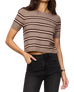The Z Supply Womens Gatewood Stripe Sweater Top in Heather Ash