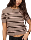 The Z Supply Womens Gatewood Stripe Sweater Top in Heather Ash
