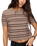 The Z Supply Womens Gatewood Stripe Sweater Top in Heather Ash