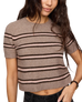 The Z Supply Womens Gatewood Stripe Sweater Top in Heather Ash