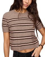 The Z Supply Womens Gatewood Stripe Sweater Top in Heather Ash