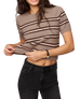 The Z Supply Womens Gatewood Stripe Sweater Top in Heather Ash