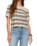 The Z Supply Womens Gatewood Stripe Sweater Top in Light Oatmeal Heather