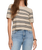 The Z Supply Womens Gatewood Stripe Sweater Top in Light Oatmeal Heather
