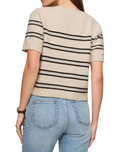 The Z Supply Womens Gatewood Stripe Sweater Top in Light Oatmeal Heather