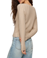 The Z Supply Womens Landa Pointelle Top in Natural