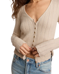 The Z Supply Womens Landa Pointelle Top in Natural