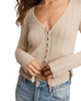 The Z Supply Womens Landa Pointelle Top in Natural