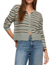 The Z Supply Womens Medina Cosy Stripe Cardigan in Aqua Cloud