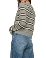 The Z Supply Womens Medina Cosy Stripe Cardigan in Aqua Cloud