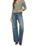 The Z Supply Womens Medina Cosy Stripe Cardigan in Aqua Cloud