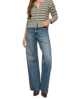 The Z Supply Womens Medina Cosy Stripe Cardigan in Aqua Cloud