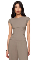 The Z Supply Womens Soft Trace Second Skin Top in Wild Mushroom