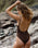 Classic Minimal One Piece Swimsuit in Chocolate