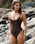 Classic Minimal One Piece Swimsuit in Chocolate