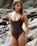 Classic Minimal One Piece Swimsuit in Chocolate